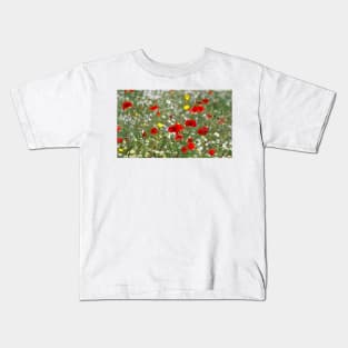 wild flowers and poppys Kids T-Shirt